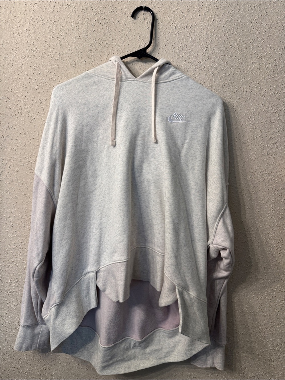 Nike Cream Neutral Front Cropped Pullover Hoodie